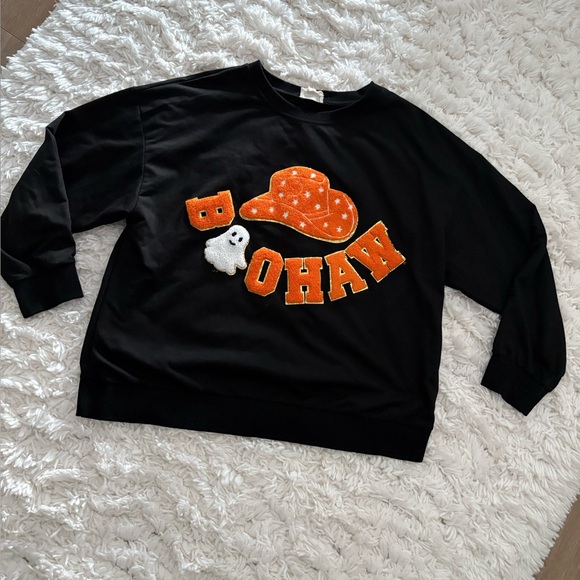 BiBi Halloween Boo Haw Ghost Cowgirl Sweatshirt 👻 - Picture 2 of 6